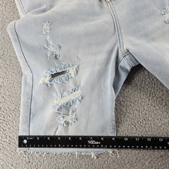 Judy Blue Shorts Womens Large Light Blue High Waist Distressed‎ Denim Raw Hem - Picture 12 of 16